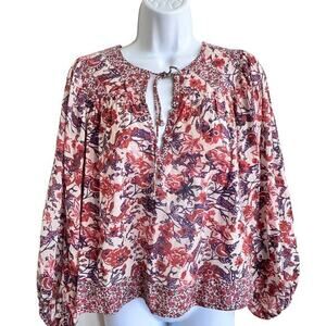 SAYLOR floral cotton blend long‎ sleeves blouse size S